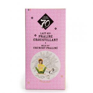 Шоколадка Молочный шоколад 70 лет МС Michel Cluizel Praline Croustillant - 100 г (Франция)