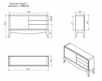 Комод с ящиками и дверцей. Чертежи