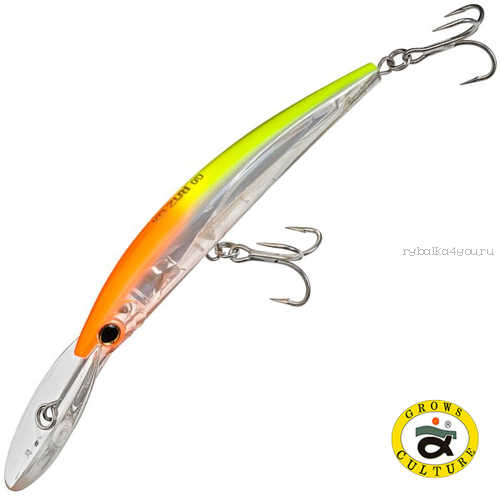 Воблер Grows Culture Crystal 3D Minnow 130 мм / 25 гр / Заглубление: до 4+ м / цвет: OR