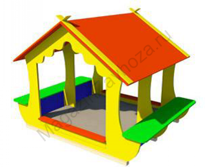 Песочница беседка "Домик" с лавочкой