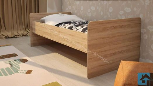 Кровать "Умка" К-001 с 2-мя ящиками Ясень темный/Дуб сонома