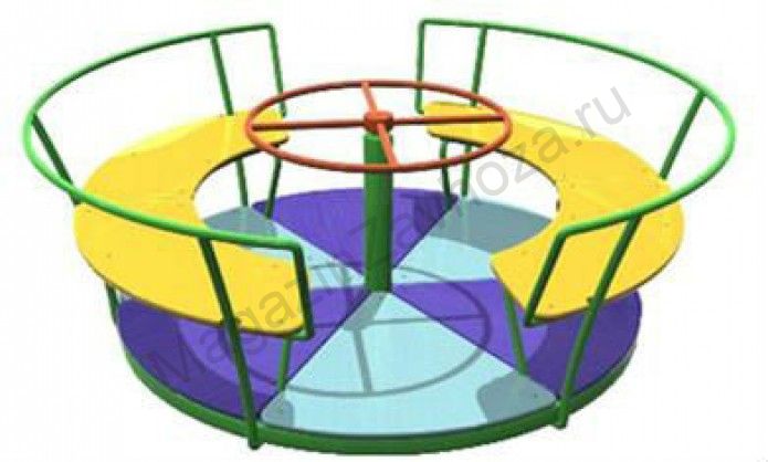 Карусель 2 лавочки с бортом