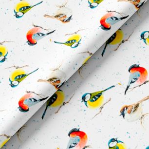 Хлопок Сатин - Зимние птички 25х75 limit