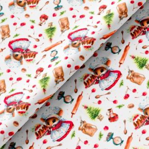 Хлопок Сатин - Мышки с угощением 50х37 limit