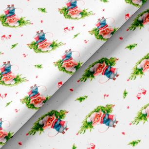 Хлопок Сатин - Мышата с ёлочкой 50х37 limit