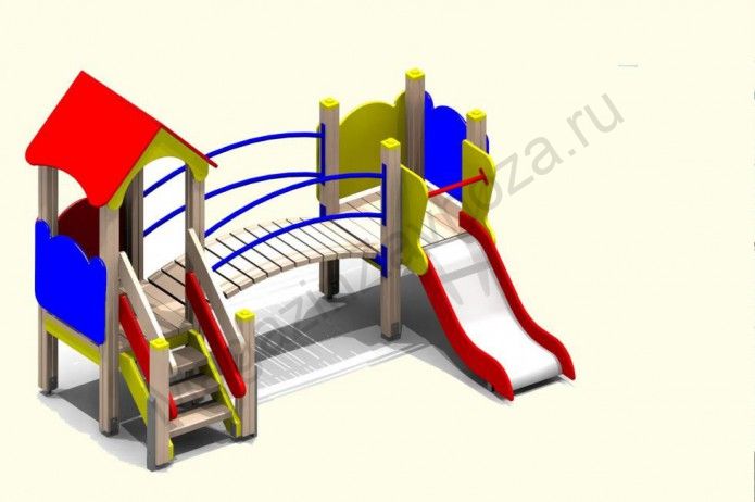 Горка "Домик" с мостиком