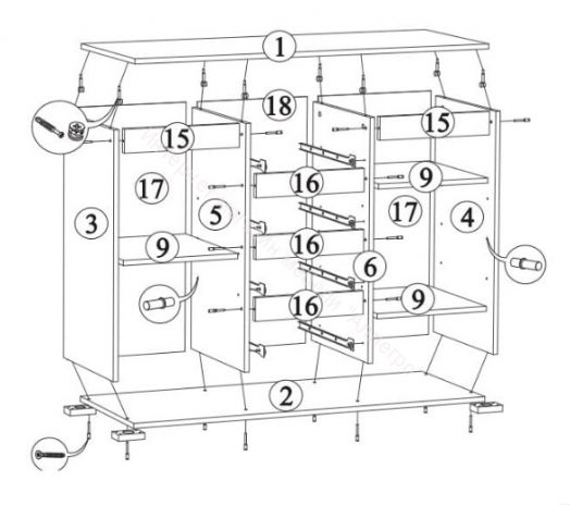 Комод КМ012 "Валенсия" со створками