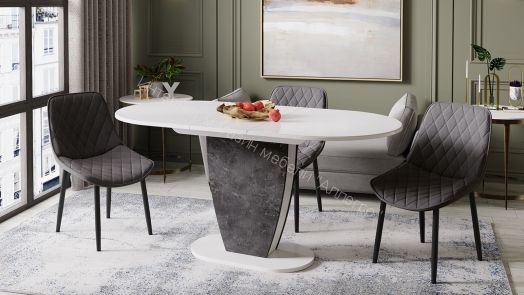 Стул «OSCAR» (Черный муар/Велюр L002 серо-бежевый)