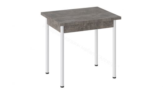 Стол «Родос» Тип 2 с опорой d40 (Белый муар/Ателье темный)