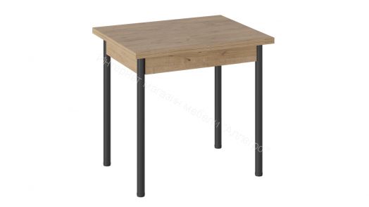 Стол «Родос» Тип 2 с опорой d40 (Черный муар/Дуб Крафт золотой)