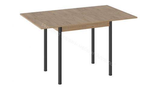 Стол «Родос» Тип 2 с опорой d40 (Черный муар/Дуб Крафт золотой)