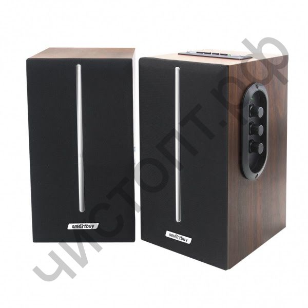 Актив.колонки 2.0 SmartBuy GATE, 20Вт, MDF,Bluetooth MP3, FM, 220В, черн/св.коричневые (SBA-4110)