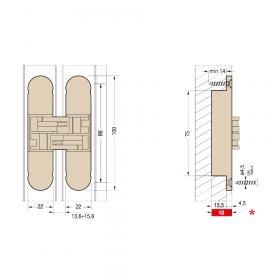 Петля скрытая CEAM 3D 1129, универсальная