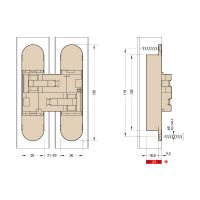 Петля скрытая CEAM 3D 1330S, универсальная. схема