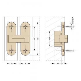 Петля скрытая фиксированная CEAM 2010, универсальная