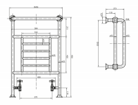 Полотенцесушитель на отопление Cezares Corato CORATO-03 схема 1