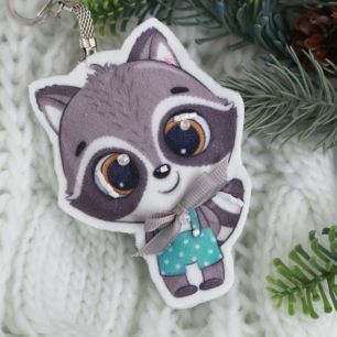 Набор для шитья текстильного брелока-подвески Енот