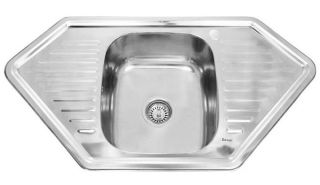 мойка для кухни врезная из нержавеющей стали 95х50 см. SKL 9550B ECO 0.8/180 1P декор