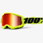 100% Strata2 Fluo Yellow Mirror Red Lens, очки
