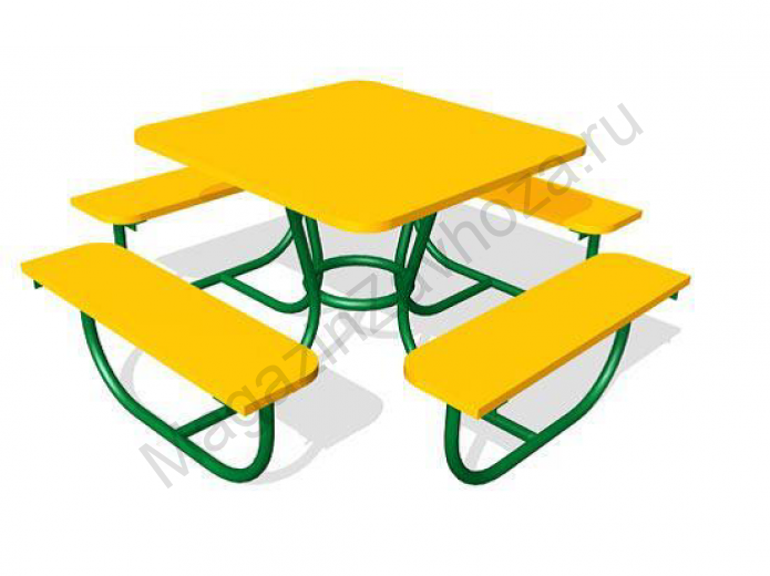 Детский Стол Квадрат с 4 лавочками