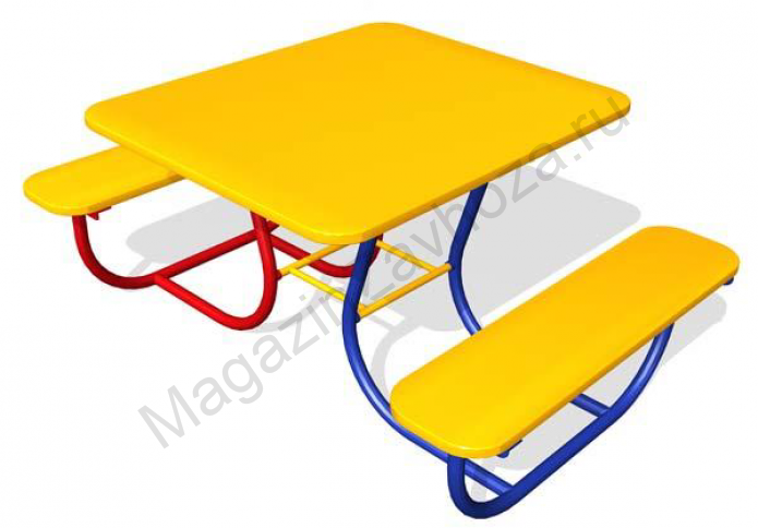 Детский Стол Квадратный с 2 лавочками