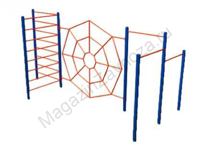 Спортивный комплекс с паутинкой и турниками