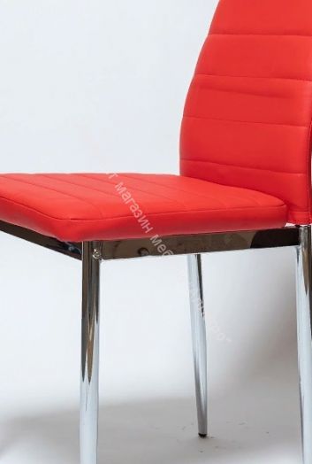 Стул "F-261-3"  Красный кожзам/Хром