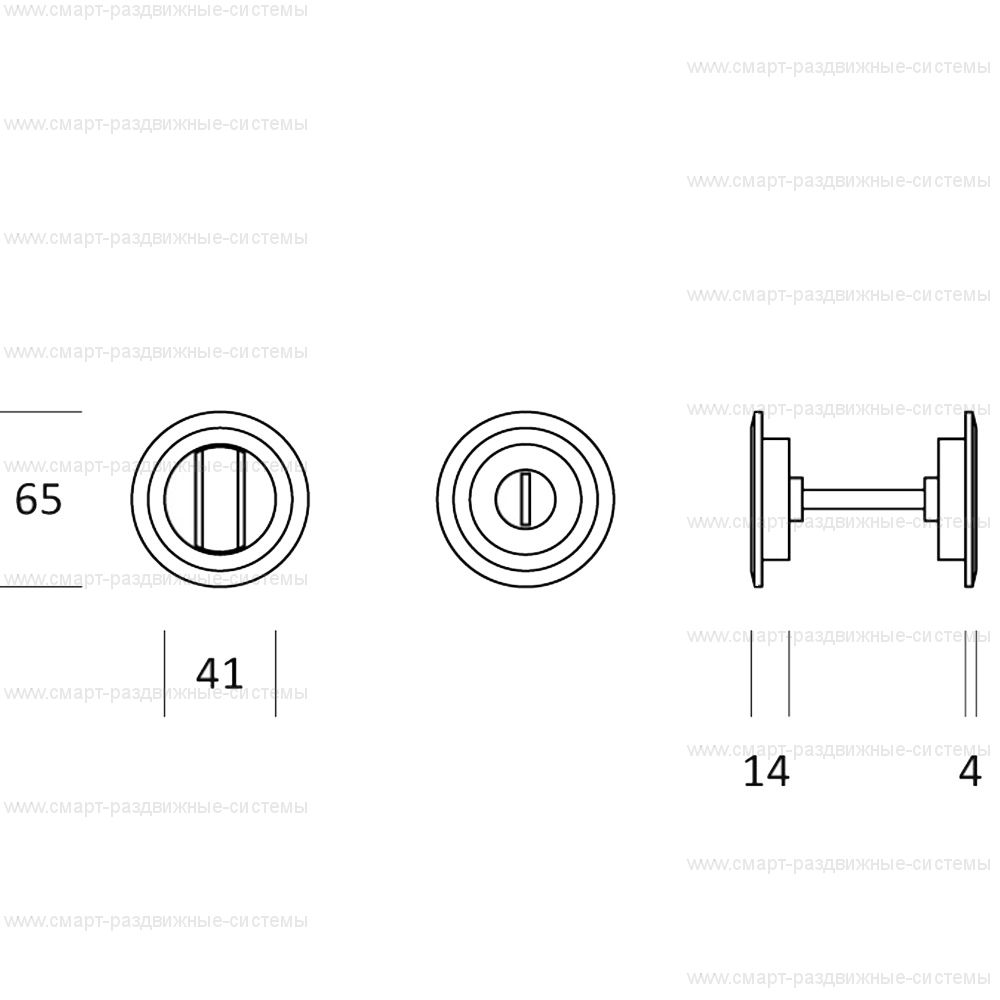 Salice Paolo Twin 5300-s WC ручка для раздвижных дверей