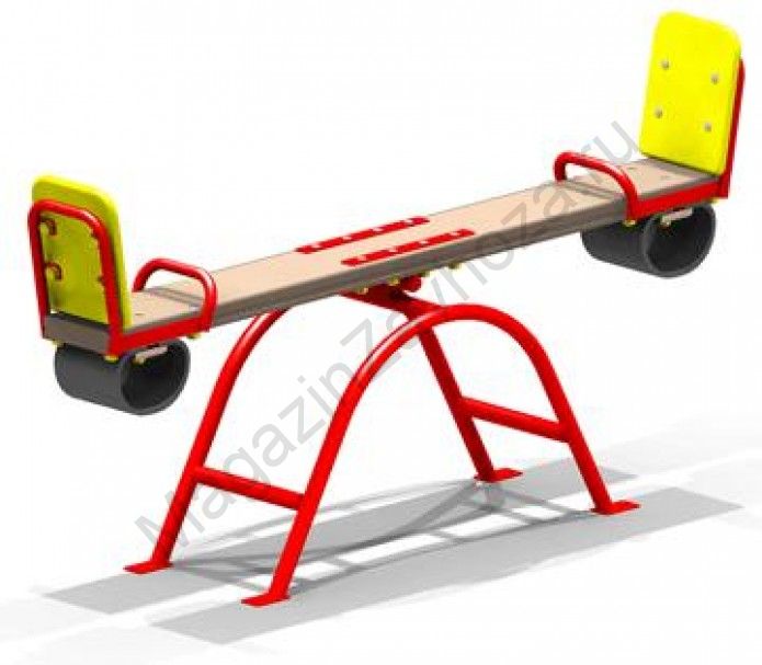 Качалка-балансир с амортизатором и спинкой из фанеры