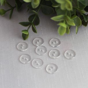 Набор пуговиц для творчества, Прозрачные 10 шт. 2 отверстия 12 мм