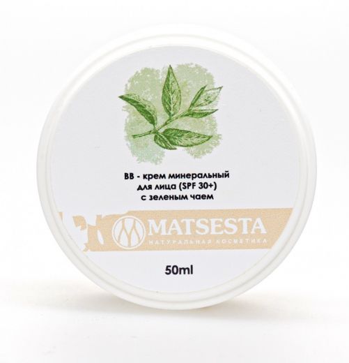 Мацеста - ВВ-крем минеральный для лица (SPF 30+) с зеленым чаем, 50мл