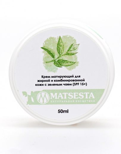 Мацеста - Крем матирующий для жирной и комбинированной кожи с зеленым чаем (SPF 15+), 50мл