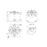 Чертеж ёмкости пластиковой TR 4500 литров вертикальная