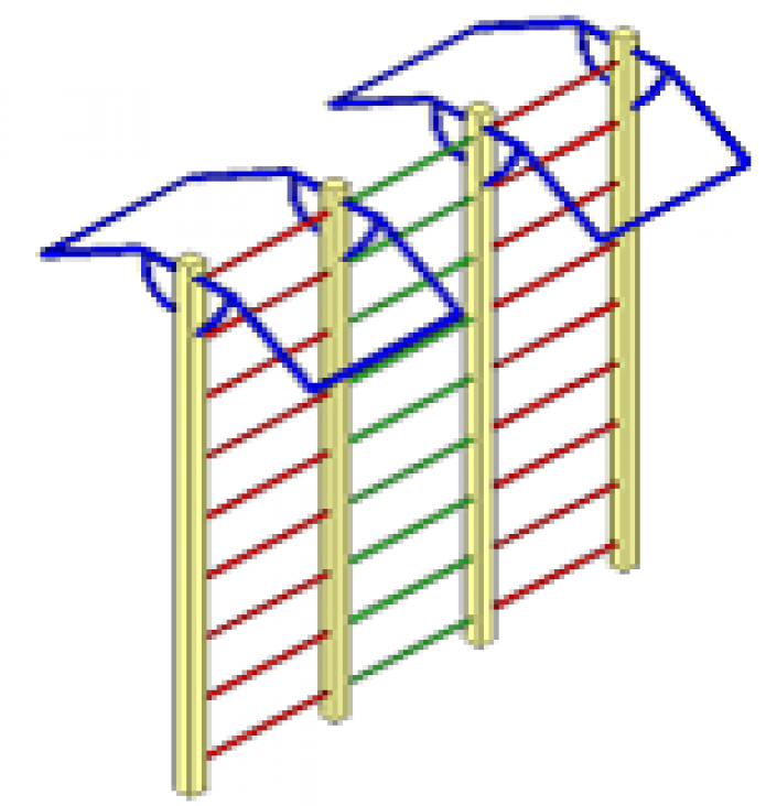 Шведская стенка 3 секции с турником