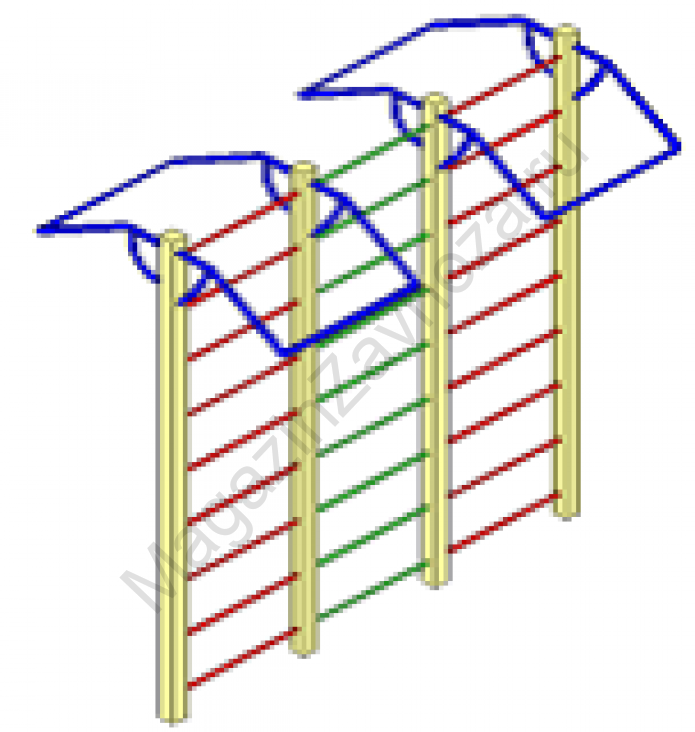 Шведская стенка 3 секции с турником