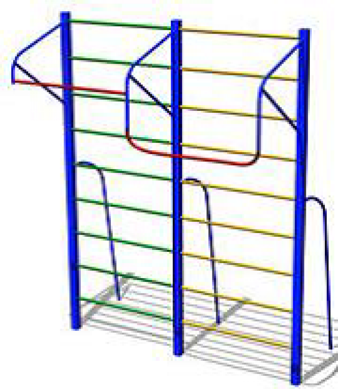 Шведская стенка 2 секции с турником