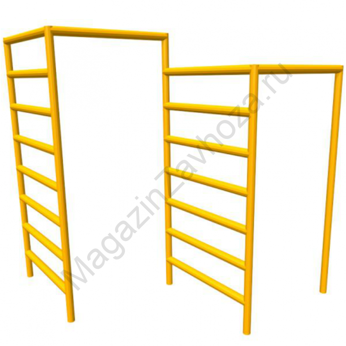 Шведская стенка с турником желтая