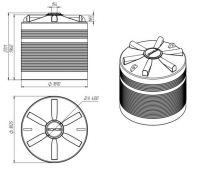 Чертеж емкости пластиковой ЭВЛ 5000 литров