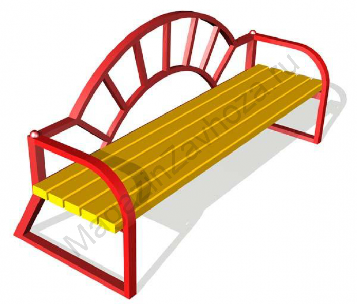 Скамья с полукруглым узором