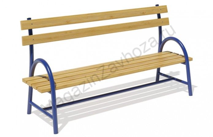 Скамья со спинкой и полукруглыми подлокотниками