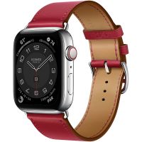 Ремешок Apple Watch Hermès Rouge Piment Swift Leather Single Tour