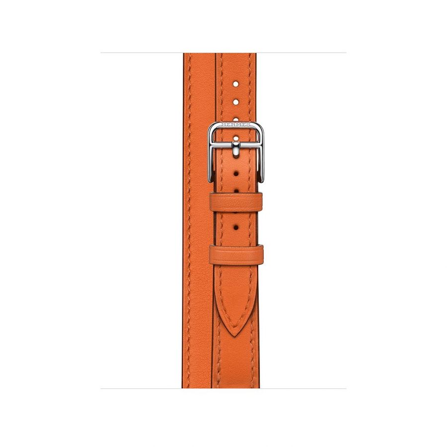Ремешок Apple Watch Hermès Orange Swift Leather Attelage Double Tour из кожи (для корпуса 40/41 мм)