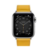 Ремешок Apple Watch Hermès Jaune Ambre Swift Leather Single Tour