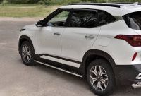 KIA SELTOS 2020- Пороги труба 75х42 овал с проступью KSLO-003416