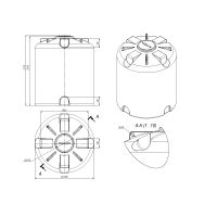 Чертеж ёмкости пластиковой TR 10000 литров вертикальная