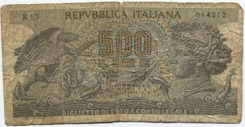 500 лир 1967 Италия