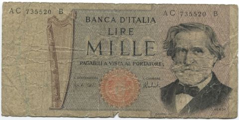 1000 лир 1975 Италия
