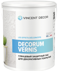 Лак Защитный Vincent Decor Decorum Vernis Gloss 1л Глянцевый для Декоративных Покрытий / Винсент Декор Декорум Вернис Глосс