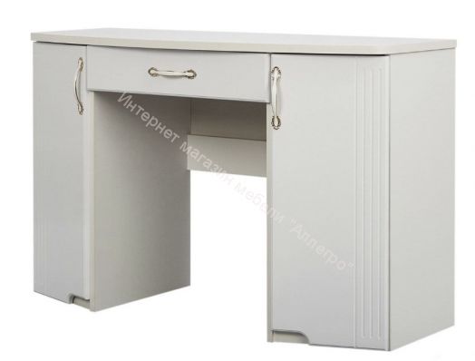Стол туалетный  "Виктория" с надстройкой Белый глянец
