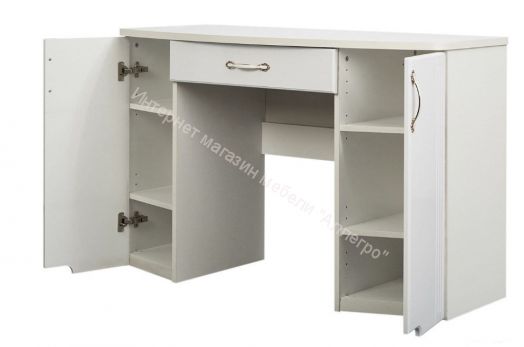 Стол туалетный  "Виктория" с надстройкой Белый глянец